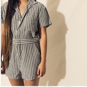 Reformation Striped Romper